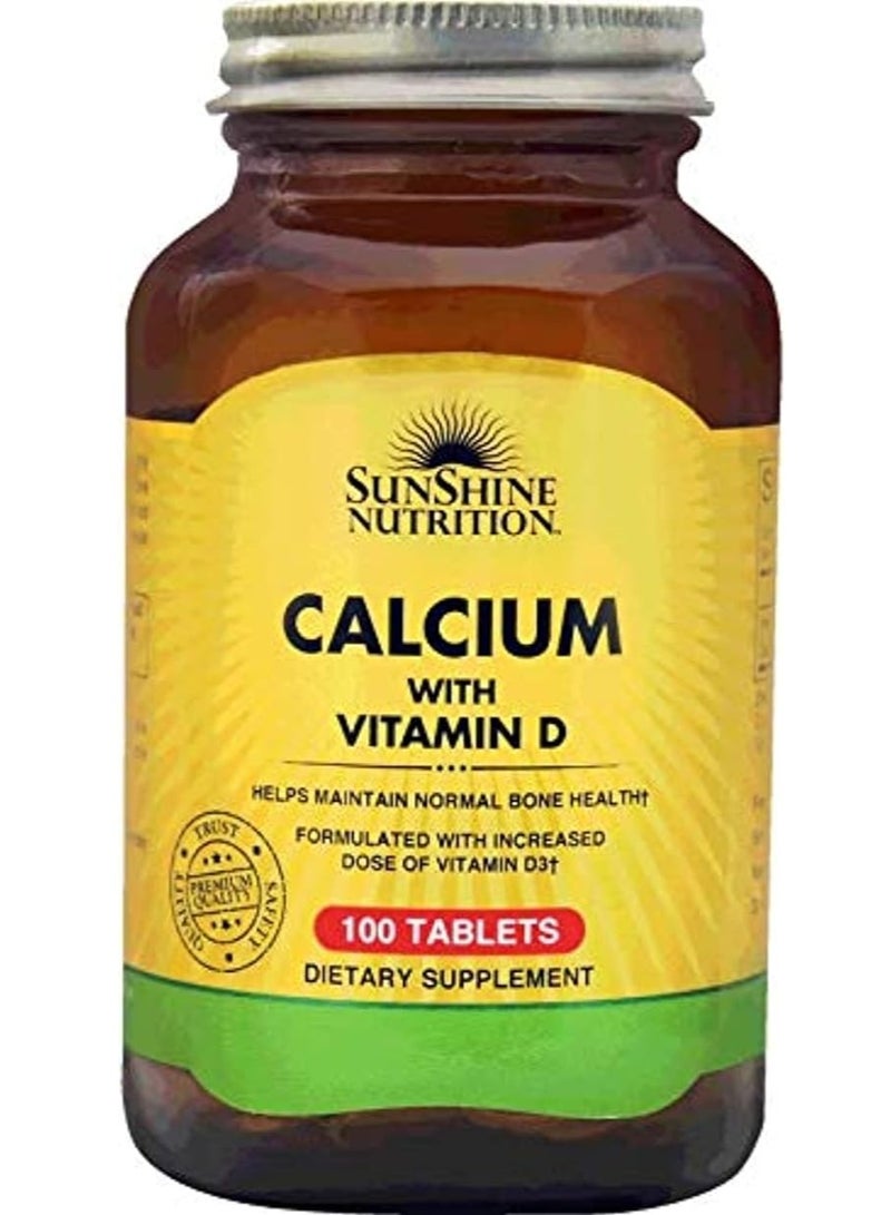 SUNSHINE NUTRITION Calcium With Vitamin D3 100 Tablets - Image 1
