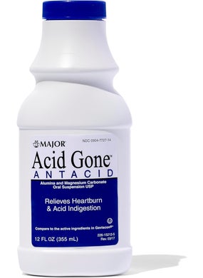 MAJOR Major Acid Gone Antacid Liquid - Acid Reflux Medicine for Adults - Upset Stomach, Acid Indigestion, and Heartburn Relief - Spearmint Flavored - 12 Fl. Oz. (2 Pack) 