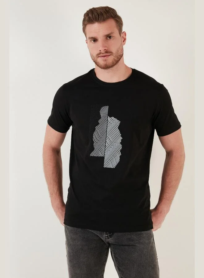 Buratti Printed Crew Neck 100% Cotton Slim Fit T Shirt Men's T-Shirt 646B3920