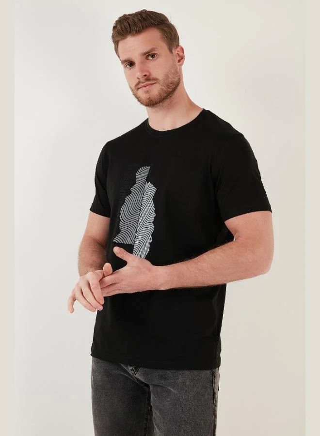 Buratti  Buratti Printed Crew Neck 100% Cotton Slim Fit T Shirt Men's T-Shirt 646B3920 for Men | Best Price UAE