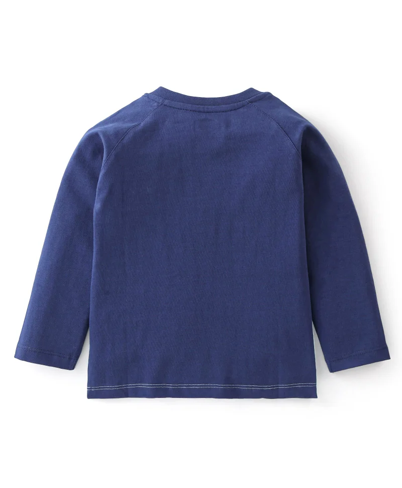 babyhug Babyhug Cotton Knit Full Sleeves T-Shirt with Alligator Graphics Print - Blue