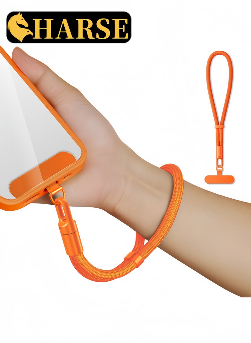 Harse Universal Phone Hand Wrist Strap Lanyard – Multifunctional Anti-Loss Wrist Strap Holder for Smartphones (Orange) - Image 1