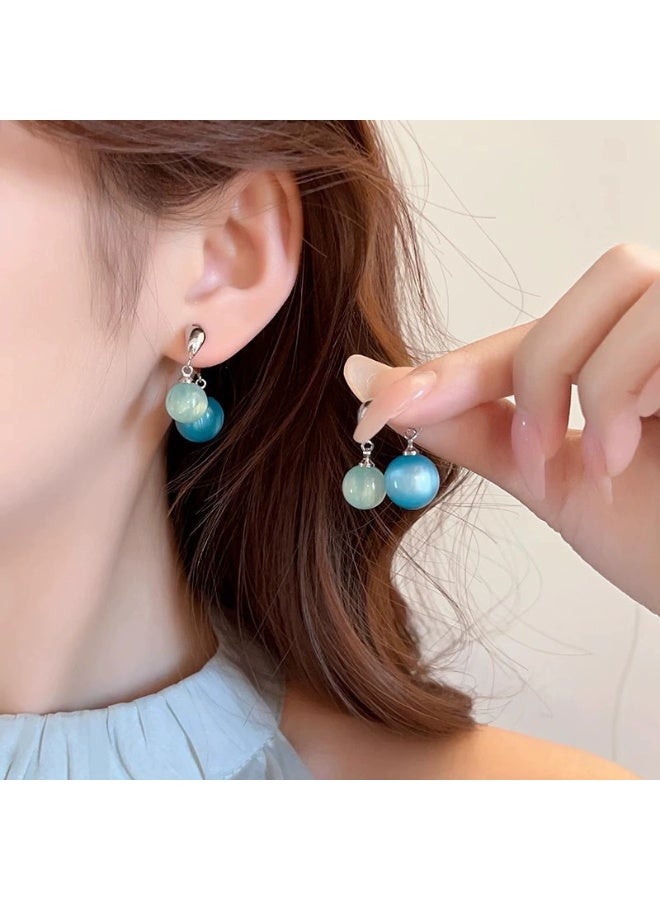 Goolsky أقراط خرز متقاطعة مزدوجة الجوانب – مجوهرات بيان شفافة بسيطة للنساء - Image 3