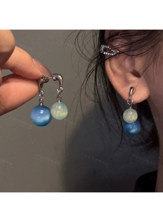 Goolsky أقراط خرز متقاطعة مزدوجة الجوانب – مجوهرات بيان شفافة بسيطة للنساء - Image 5