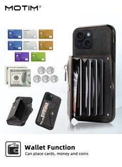 Motim iPhone 15 Crossbody Case with Lanyard Strap, iPhone 15 Leather Case Cover with Wrist Band/ Kickstand /Credit Card Holder, Protective Wallet Leather Handbag, Purse Cover Phone Case for Women Girl  - Image 2