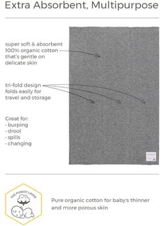 Burt's Bees Baby Burt's Bees Baby - Burp Cloths, 5-Pack Extra Absorbent 100% Organic Cotton Burp Cloths, Cloud White Solids  - Image 2