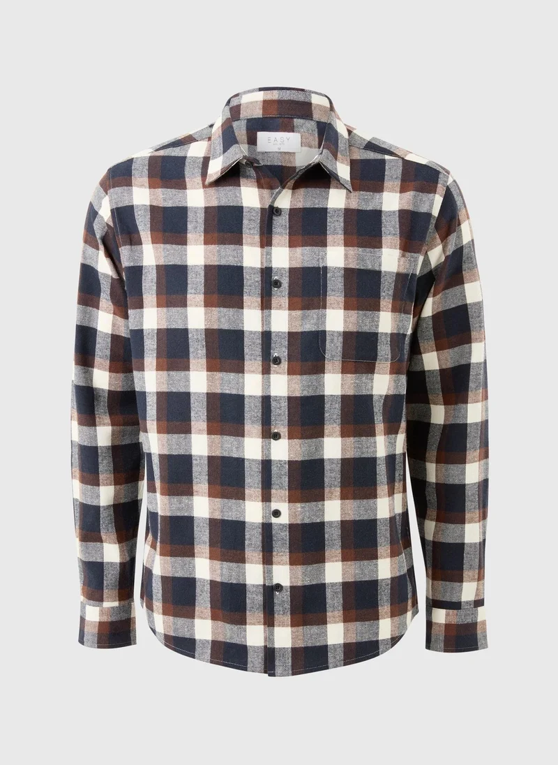 Matalan Brown Long Sleeve Check Shirt