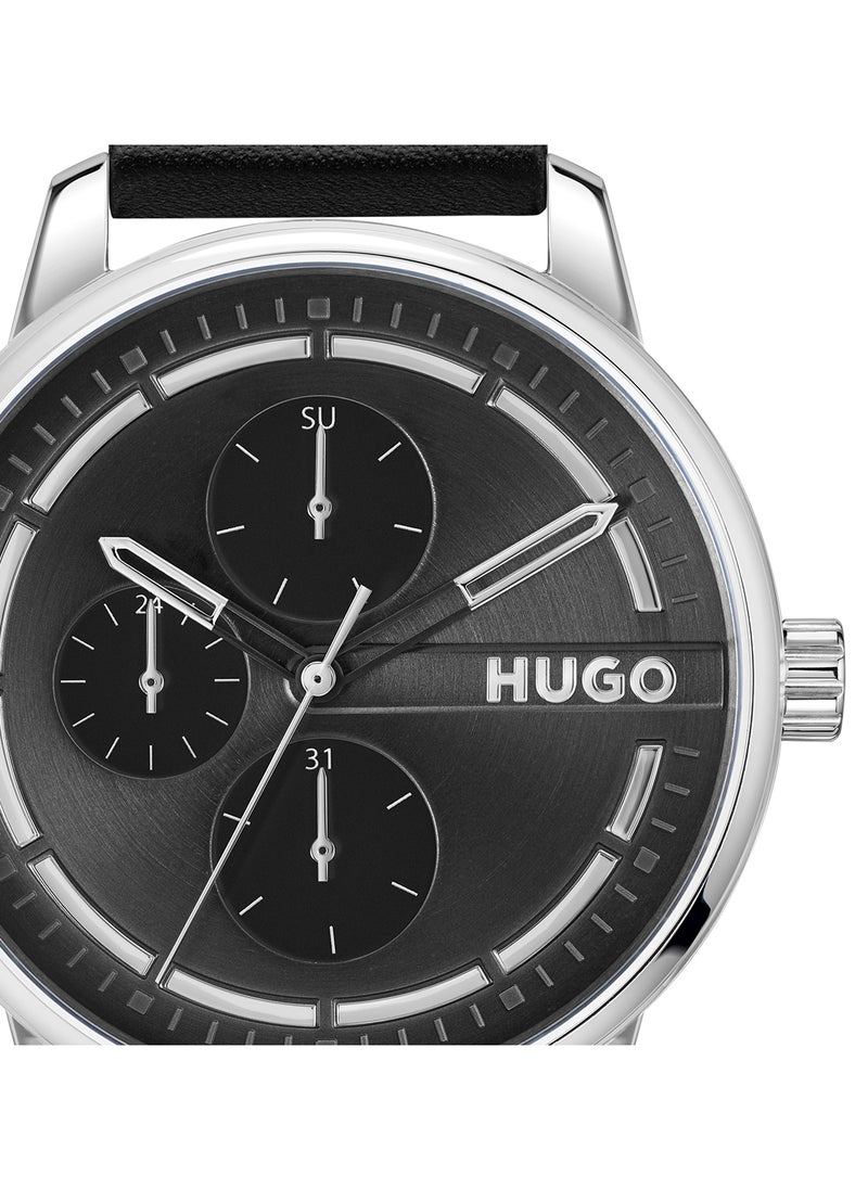 HUGO BOSS ساعة هوجو بوس دائرية للرجل بحالة سوداء - 1530366  - Image 4