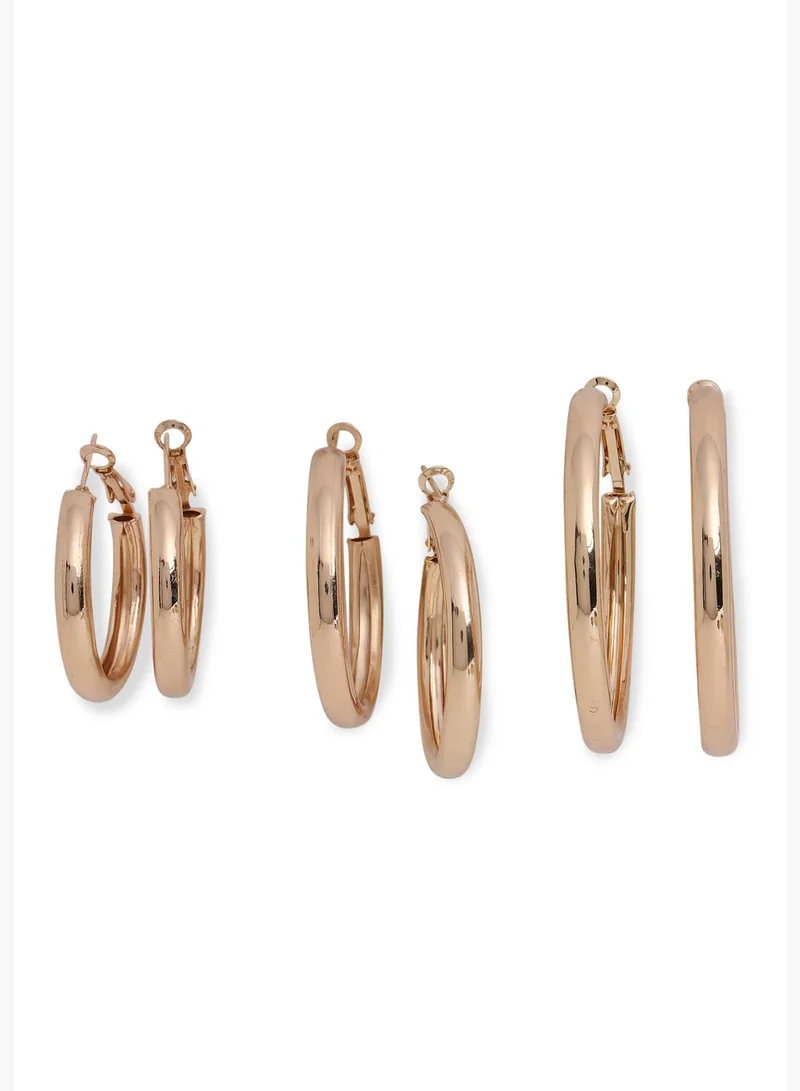 SOHI Pack of 3 Designer Hoop Earrings