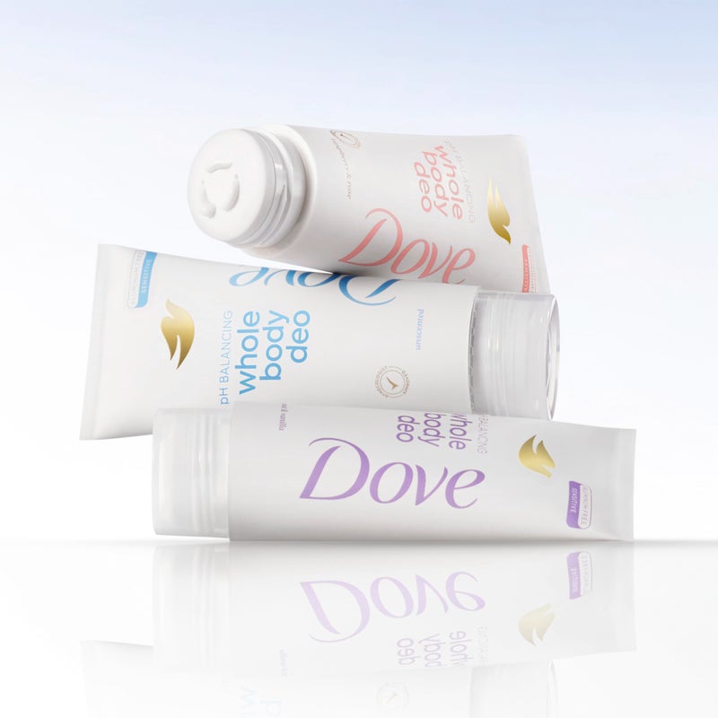 Dove Whole Body Deodorant Aluminum Free pH Balancing Cream Deodorant Unscented for 72h Odor Control 2.5 oz - Image 3