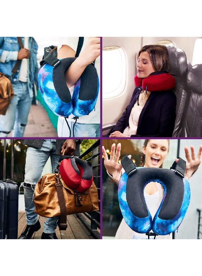 Cabeau وسادة رقبة من إسفنج الذاكرة فائق النعومة مع امتصاص الرطوبة باللونين الأحمر والأسود 10 × 17 × 30 سم CB-TPEP2986 - Image 5