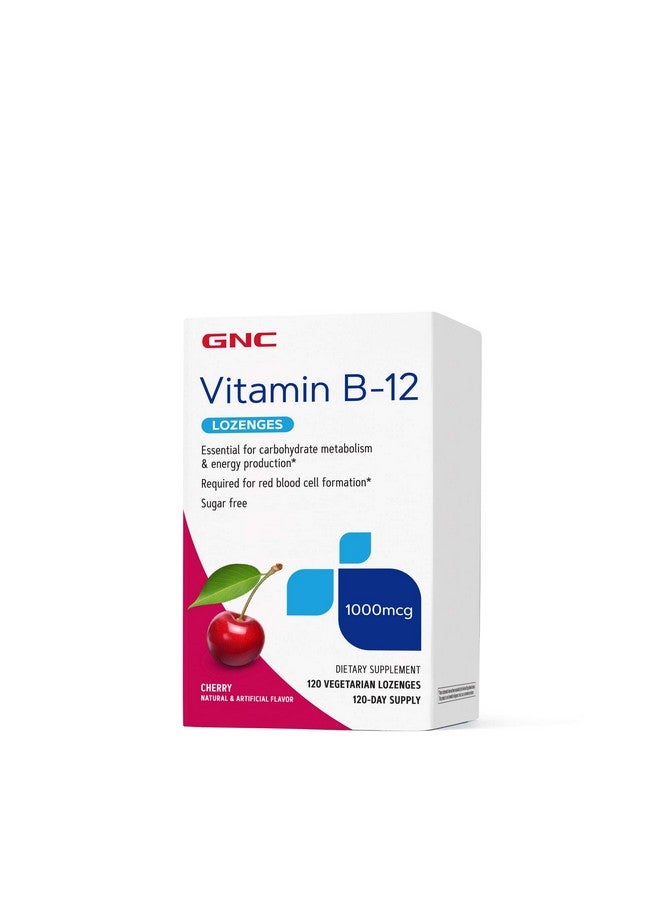GNC Vitamin B-12 1000mcg - Cherry, 120 Lozenges, Supports Energy Production - Image 1