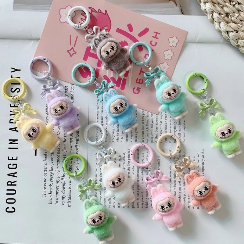 Y&D Cartoon Cute Bow Rabbit Cloth Keychain Plush Doll Stereo Pendant for Students and Jewelry Gift Anime Inspired Keychain Toys - Image 1