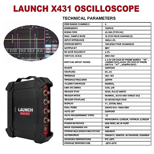 LAUNCH X431 Oscilloscope O22 Scopebox Analizador 4 Channels Digital Scopebox Tester USB Port - Image 3