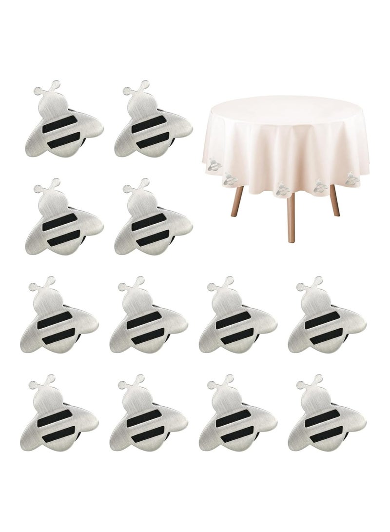 Zikra Magnetic Tablecloth Clips, 12 Pcs Bee Stainless Tablecloth Pendant, Picnic Tablecloth Clips Windproof Tablecloth Pendant for Outdoor Picnic Family Dinner Wedding Party - Image 1