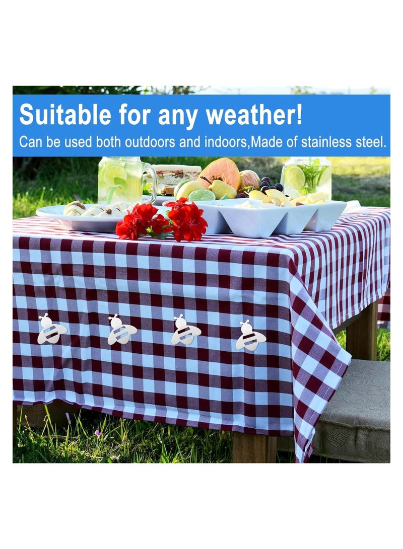 Zikra Magnetic Tablecloth Clips, 12 Pcs Bee Stainless Tablecloth Pendant, Picnic Tablecloth Clips Windproof Tablecloth Pendant for Outdoor Picnic Family Dinner Wedding Party - Image 2