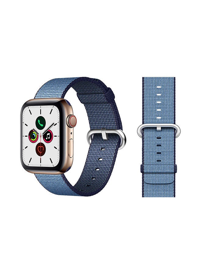 NIBEMINENT Round Buckle Nylon Replacement Band For Apple Watch Series 5/4/3/2/1 Navy Blue - Image 1