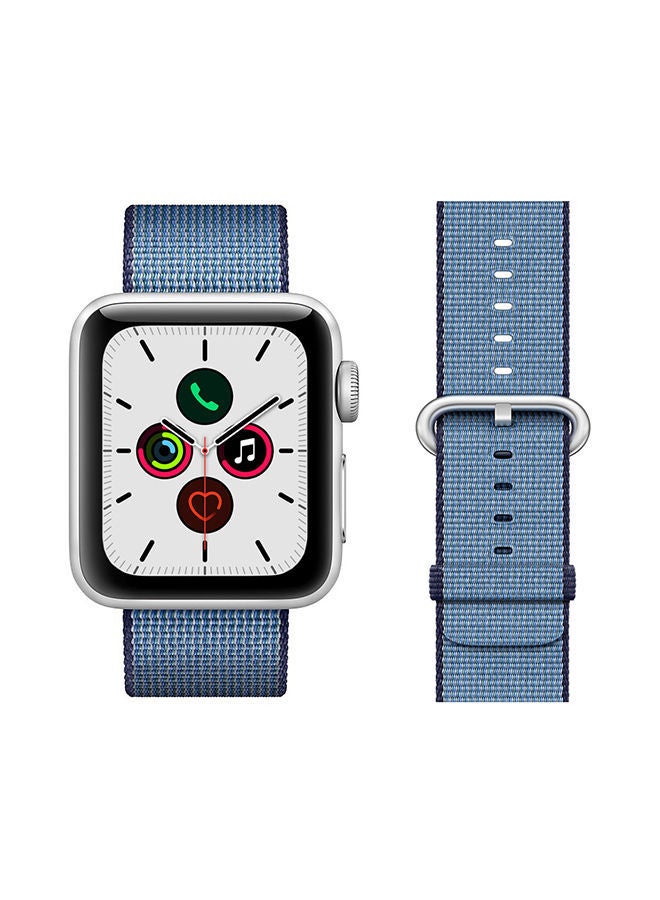 NIBEMINENT Round Buckle Nylon Replacement Band For Apple Watch Series 5/4/3/2/1 Navy Blue - Image 2