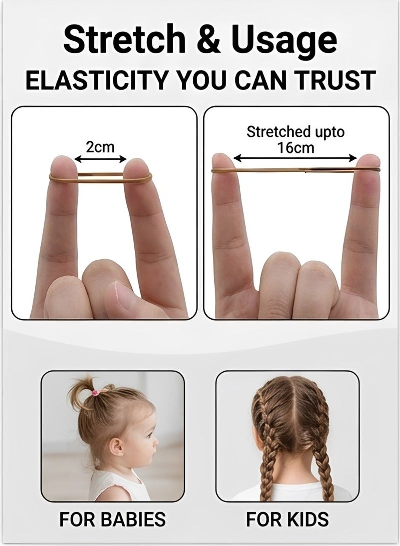 Lelet 2500 Pcs Mini Elastic Hair Ties  – Mutlicolor Soft Rubber Bands for Baby Girls & Kids | No Pull Ponytail Holders | Gentle, Durable Polybands|4 Bottles 4 Styles Each 625Pcs - Image 3
