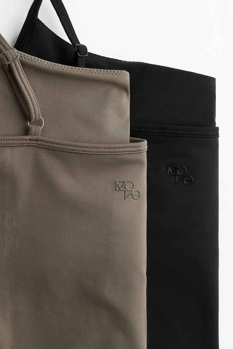 H&M 2-pack sports strappy tops in DryMove