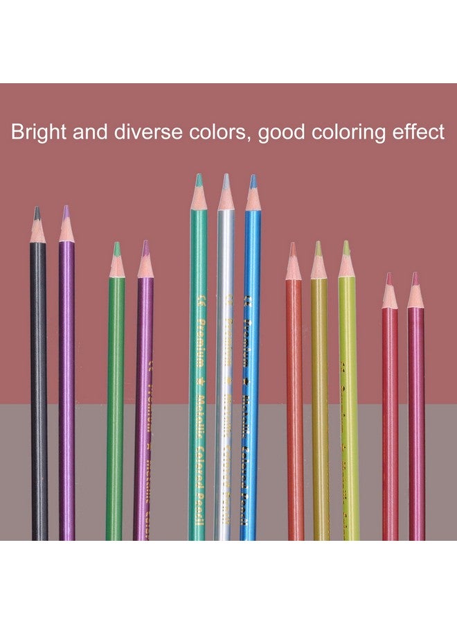 Pomya Colored Pencils Set Metallic Or Fluorescent 12 Color Sketch Graffiti Painting Supplies Coloring Pencils For Adult Coloring Books Artist Drawing Art Supplies With Vibrant Color - Image 2