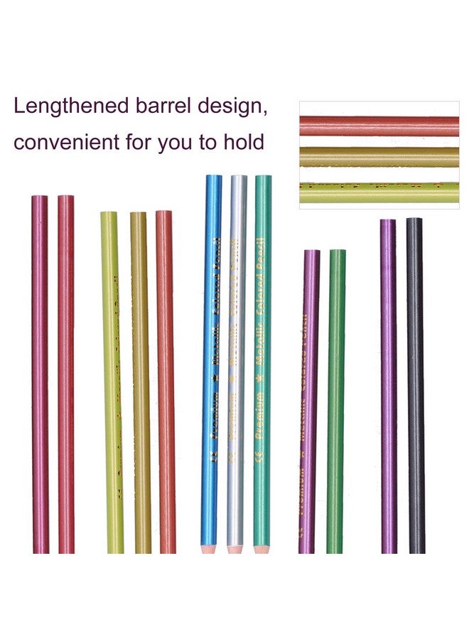 Pomya Colored Pencils Set Metallic Or Fluorescent 12 Color Sketch Graffiti Painting Supplies Coloring Pencils For Adult Coloring Books Artist Drawing Art Supplies With Vibrant Color - Image 4