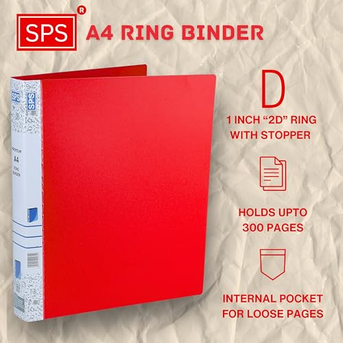 SPS A4 Size 2D Ring Binder File, Office File for Certificates and Documents | for Office and School Documentation, Multicolor - Pack of 8 - Image 2