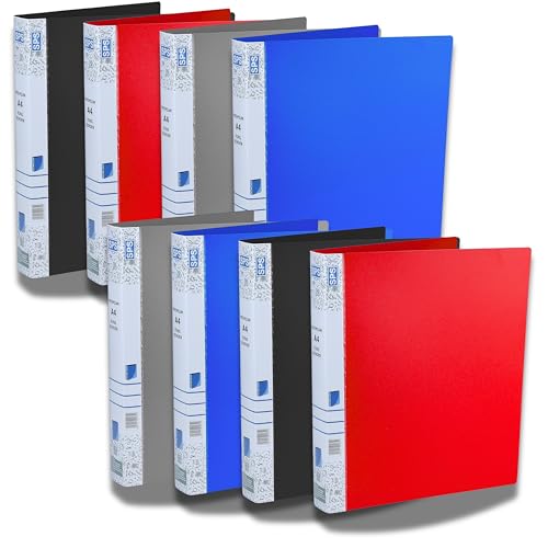 SPS A4 Size 2D Ring Binder File, Office File for Certificates and Documents | for Office and School Documentation, Multicolor - Pack of 8 - Image 1
