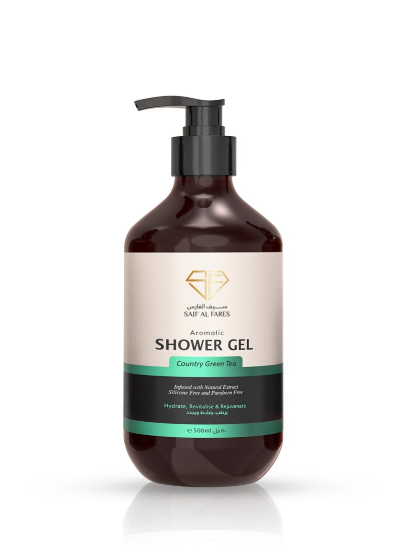 SAIF AL FARES - Saif Al Fares Aromatic Shower Gel Country Green Tea 500 ml - Image 1