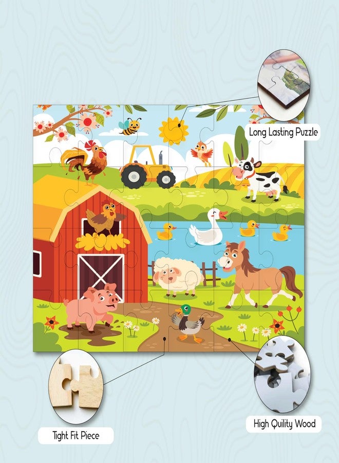 Khilonewale Kids Jigsaw Puzzle 8x12 Inch, 3+ Years – Colorful Educational Floor Puzzle for Toddlers & Preschoolers, Sturdy Learning Toy for Boys & Girls, for Early Learning Fun (Sunny Farmyard) - Image 4