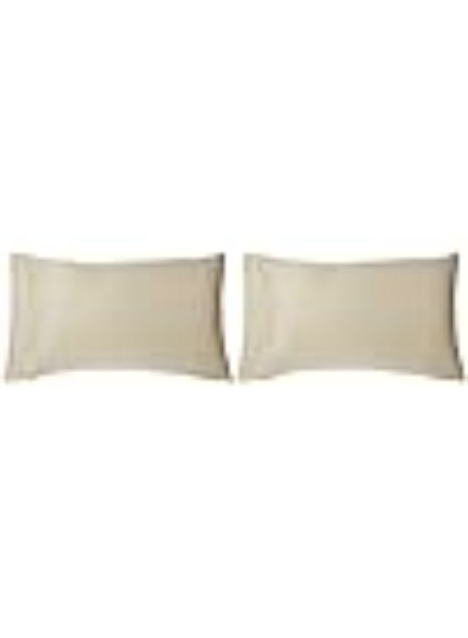 eco vite Standard Pillowcase 2Pc Set , 100% Cotton 300Tc Sateen Plain, Size: 50X75+15 - Image 1