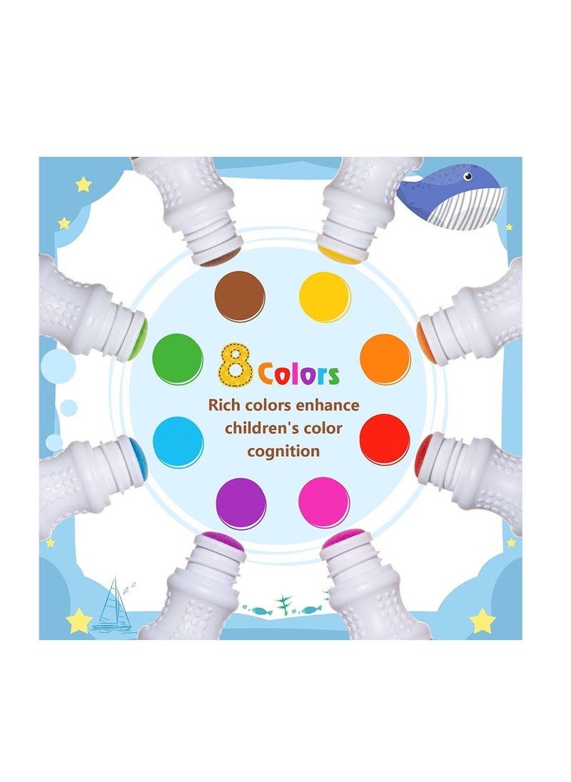 Generic Dot Markers Bingo Daubers 8 Colors Washable Markers for Toddlers Arts and Crafts Supplies Toddler Activities Non-Toxic Washable Coloring Markers for Preschool Kids Learning  - Image 4
