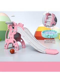 Kids Plastic Play Slide With 300 Ocean Balls Pool and Basketball Hoop