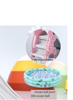 LIMOS Kids Plastic Play Slide With 300 Ocean Balls Pool and Basketball Hoop  - Image 2