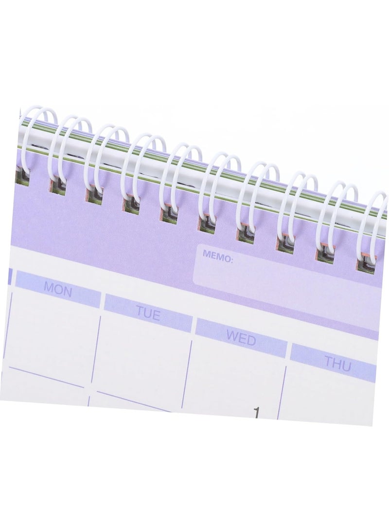 NIIMBOT Desk Calendar 2026-2027, Small Desk Calendar 2026/07-2027/12 Compact Standing Flip Tabletop Calendar Monthly Planner For Office School Or Home Scheduling And Organizing Pink - Image 3
