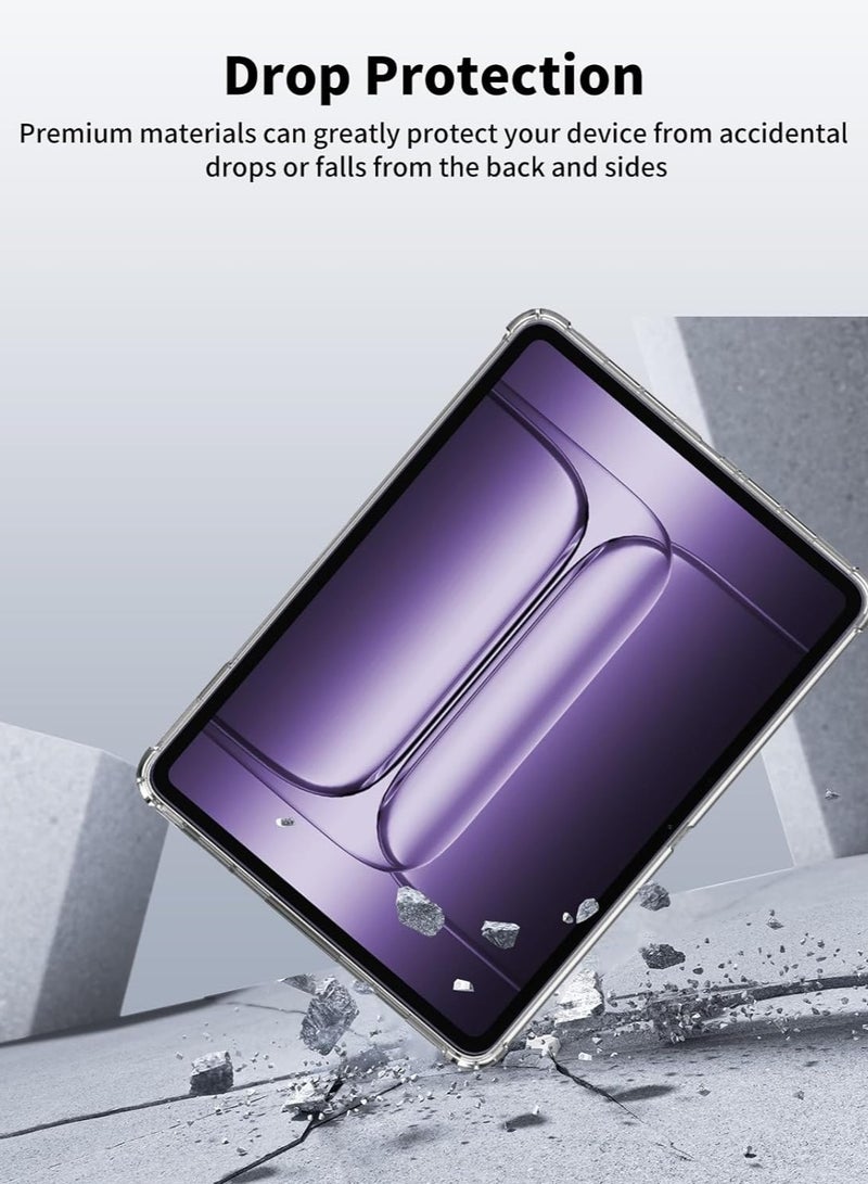 غلاف واقي متوافق مع تابلت OnePlus Pad 2 Pro مقاس 13.2 بوصة موديل 2025 (الرقم: OPD2413). تصميم أنيق ورفيع مع خلفية شفافة من مادة TPU، مزود بتقنية الحماية المُبطّنة (Air-Cushioned) للحماية الفائقة من الصدمات. - Image 3