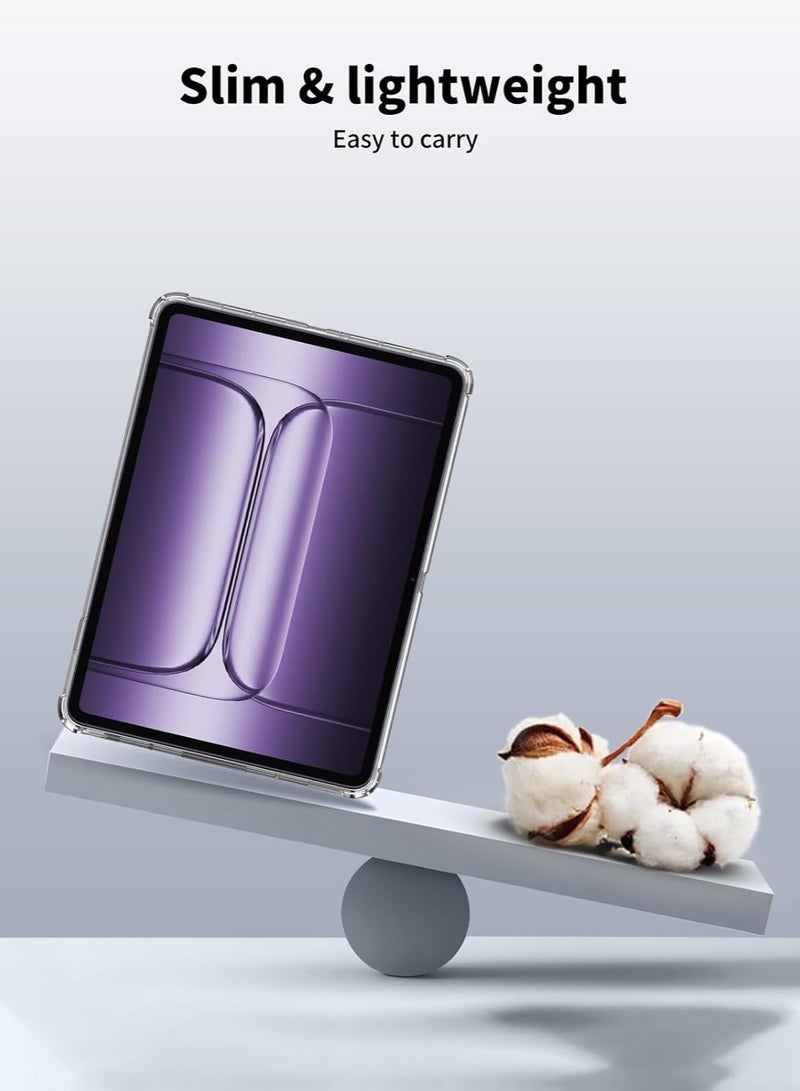 غلاف واقي متوافق مع تابلت OnePlus Pad 2 Pro مقاس 13.2 بوصة موديل 2025 (الرقم: OPD2413). تصميم أنيق ورفيع مع خلفية شفافة من مادة TPU، مزود بتقنية الحماية المُبطّنة (Air-Cushioned) للحماية الفائقة من الصدمات. - Image 5