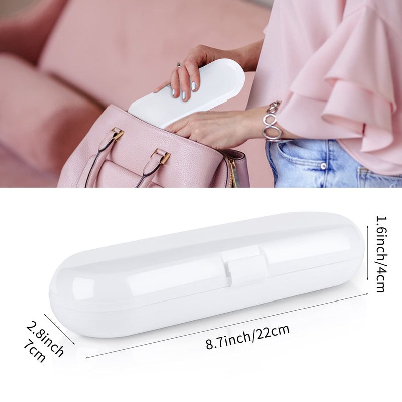 Fowecelt 2 Pack Electric Toothbrush Travel Case for Oral-B Pro and Other Electric Toothbrush, Portable Travel Toothbrush Holder (White & Clear) - Image 2