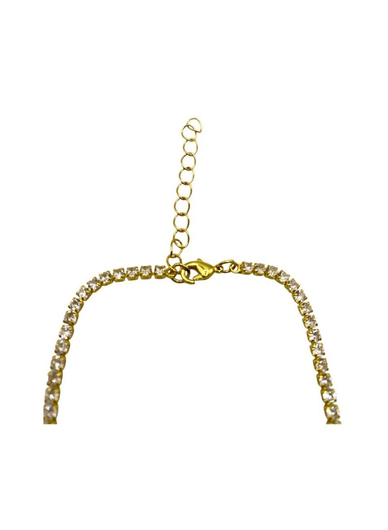 Influence Germany - 18k Gold-Plated Rhinestone Tennis Bracelet with Star-Shaped Centerpiece - Image 3