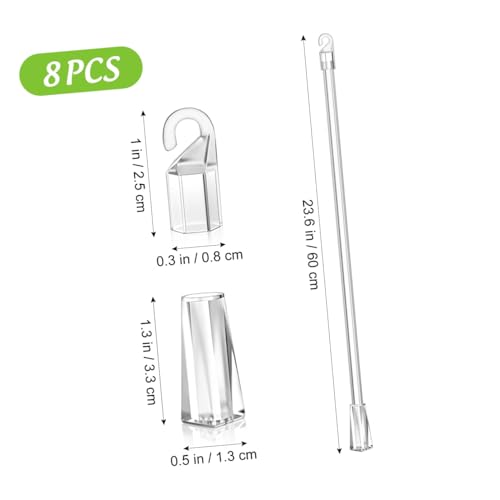 OUNONA Inches 8 Pcs Blind Wand Vertical Blinds Replacement Parts Opener Accessory Vertical Wand Plastic Opener Long Window Stick Tilt Rod - Image 2