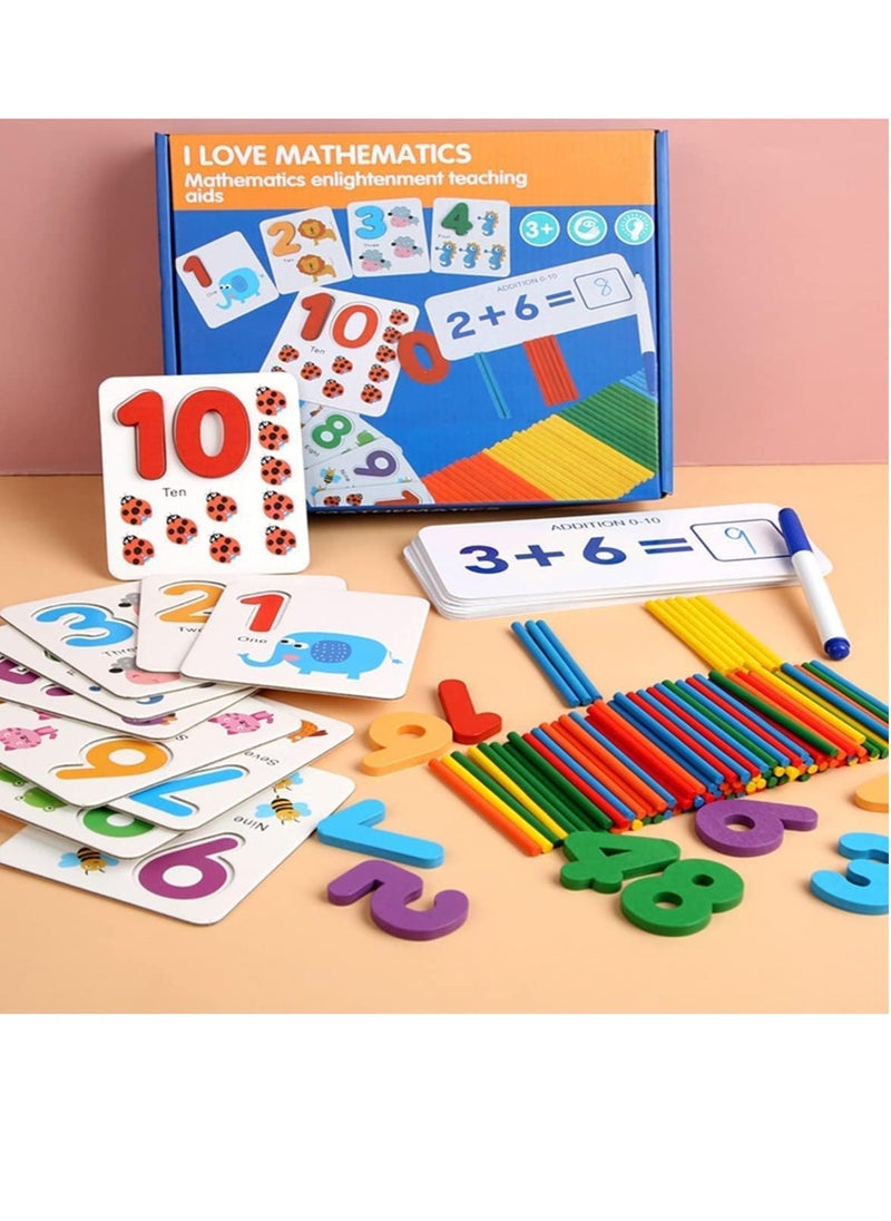 DIPDEY Mathematics Game |Calculation Matching Puzzles to Sight Numbers Flash Cards |Preschool Learning Toys | Math Blocks |Spelling and Exercise Thinking Enlightenment Teaching Games for 2+Years Kids  - Image 1