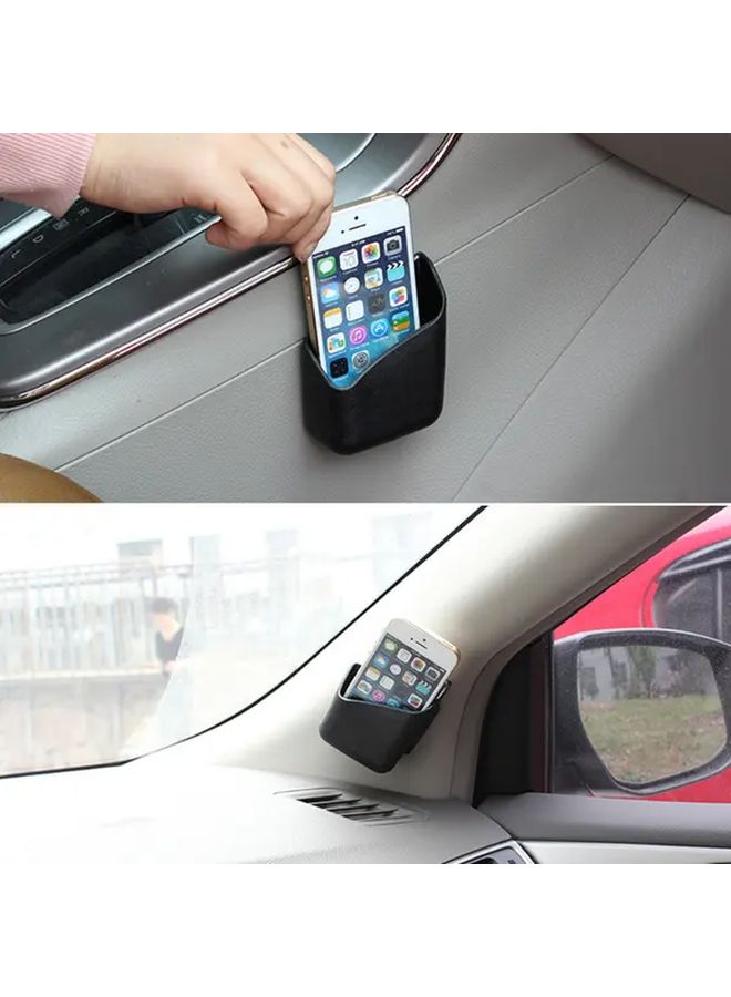 White Car Glasses Organizer Holder 2 Pcs Universal Phone Storage Box Pocket Accessories - Image 3