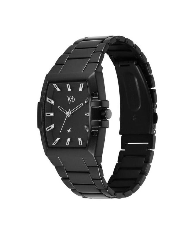 fastrack ساعة فاستراك أنالوج للرجال من فيب بايونير بتصميم أسود وحزام معدني تيان fv30023nm01 - Image 4