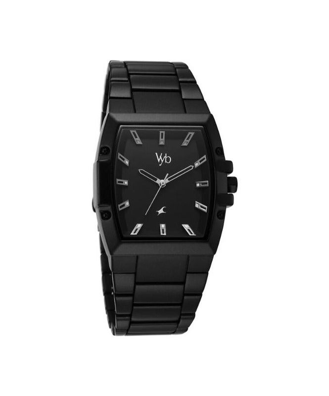 fastrack ساعة فاستراك أنالوج للرجال من فيب بايونير بتصميم أسود وحزام معدني تيان fv30023nm01 - Image 2