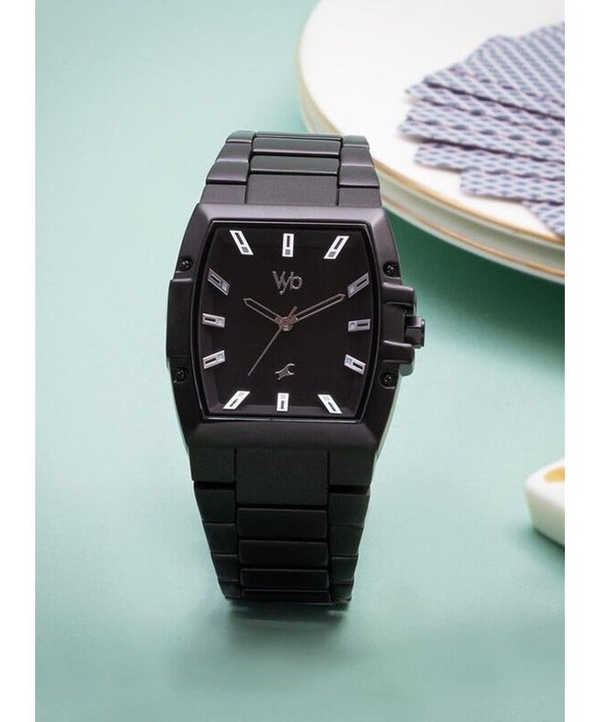 fastrack ساعة فاستراك أنالوج للرجال من فيب بايونير بتصميم أسود وحزام معدني تيان fv30023nm01 - Image 3