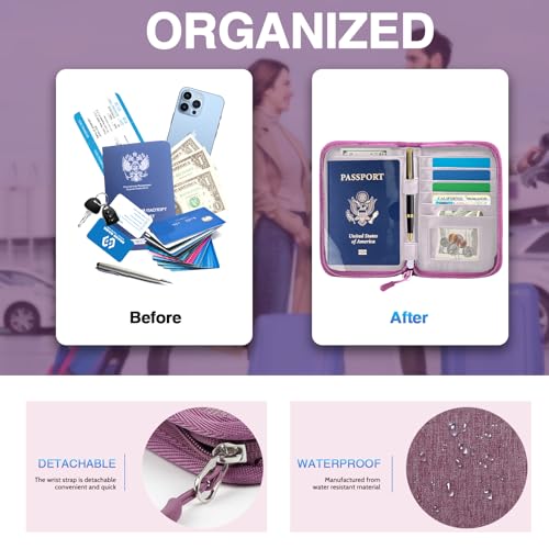 TOPBAG Passport Holder for Travel, Women Rfid Blocking Passport Wallet, Travel Essentials Premium Wallets, Waterproof Passport Holders Bag for Men Traveling, Travel Document Organizer Credit Cards Case - Image 5