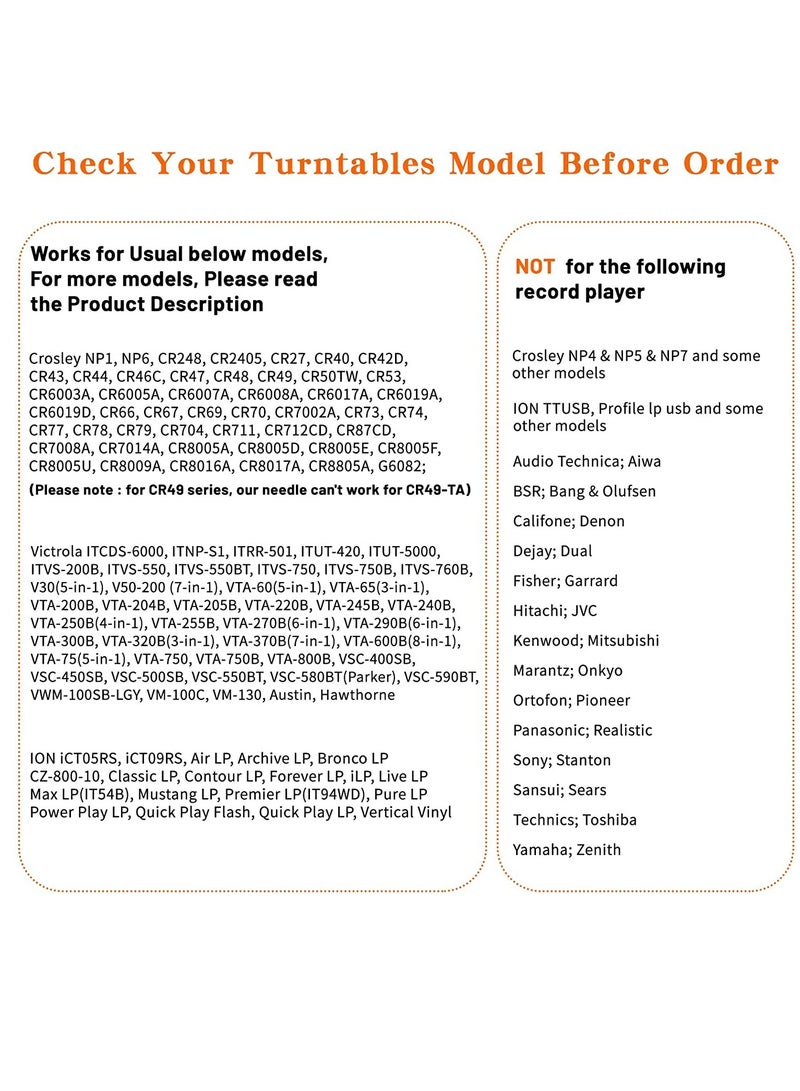كاست ويف إبرة مشغل الأسطوانات، خرطوشة مشغل أسطوانات واحدة مع 4 قطع ماسية، خرطوشة مشغل أسطوانات مطورة مع قلم بديل لأسطوانات LP القديمة والفونوغراف - Image 2