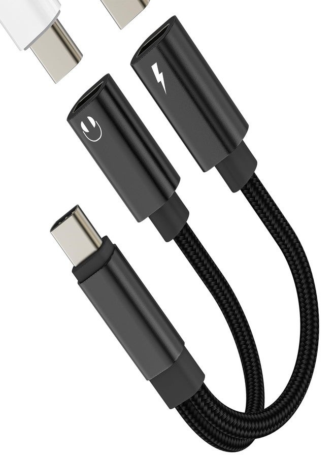 HOYULLI USB C Headphone Adapter(2in1)Dual Type C Charging Headset Splitter for Apple for iPhone 16 15 DAC Audio Cable Jack Dongle Fast Charging Earphone Port Converter for iPad Compatible for Samsung S25 Car - Image 1