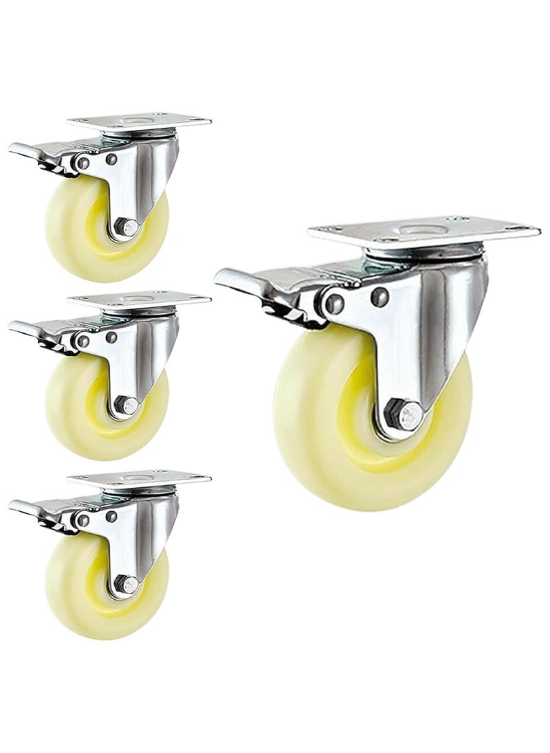 THOISEWELT THOISEWELT Heavy Duty Industrial Trolley Caster Wheel 4 Inches Brake With 360 Swivel Moving Plate Easy To Installation 1000kg Loading Capacity  - Image 1