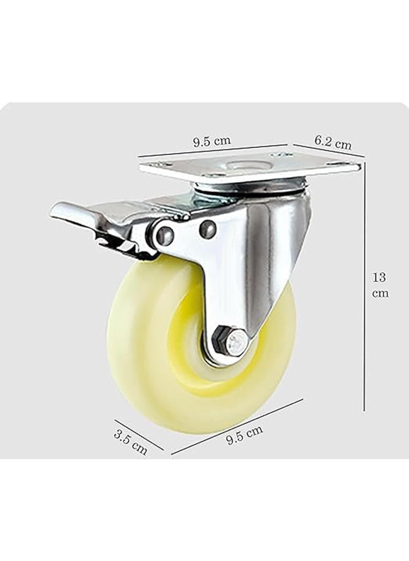THOISEWELT THOISEWELT Heavy Duty Industrial Trolley Caster Wheel 4 Inches Brake With 360 Swivel Moving Plate Easy To Installation 1000kg Loading Capacity  - Image 4